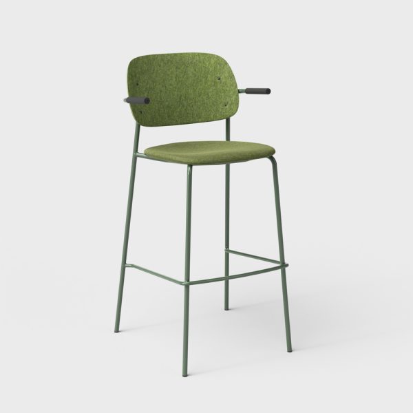 De Vorm Hale PET Felt Bar Stool Armrests istuinverhoiltu korkea baarituoli - Image 6