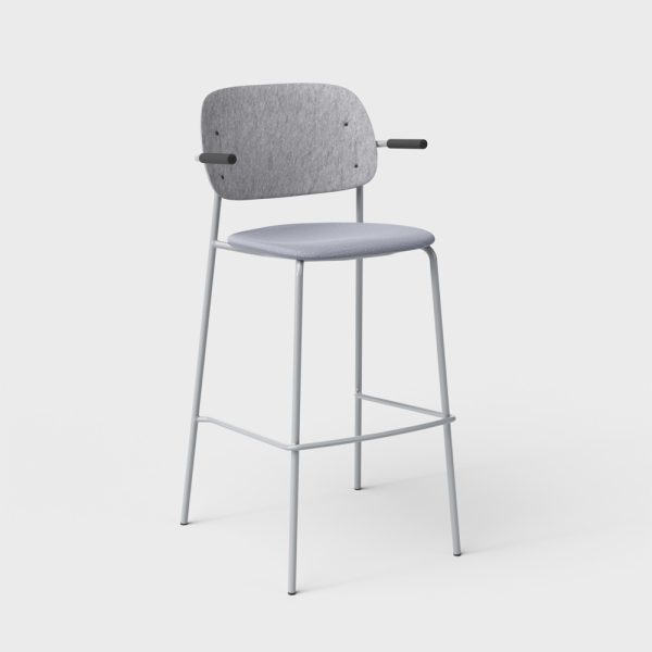 De Vorm Hale PET Felt Bar Stool Armrests istuinverhoiltu korkea baarituoli - Image 7