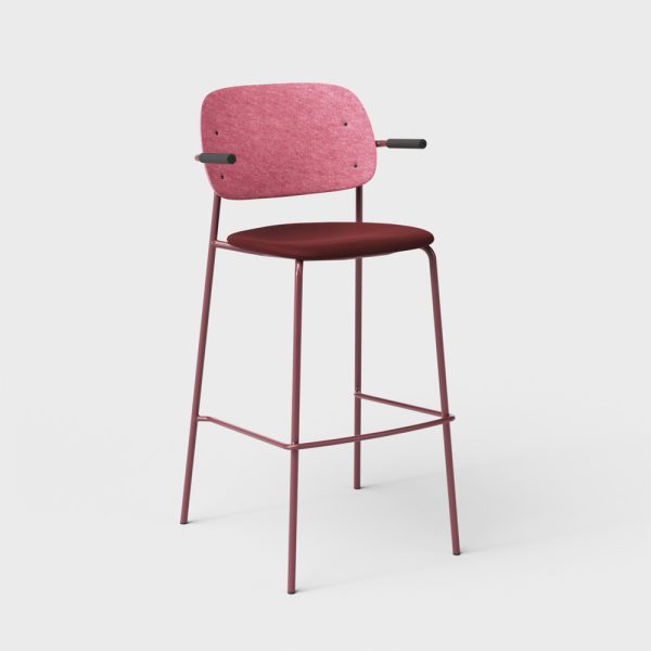 De Vorm Hale PET Felt Bar Stool Armrests istuinverhoiltu korkea baarituoli - Image 10