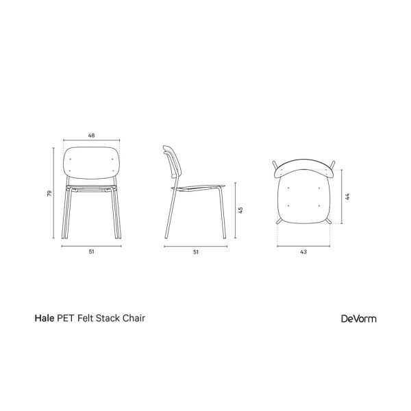 De Vorm Hale PET Felt Stack Chair tuoli - Image 13