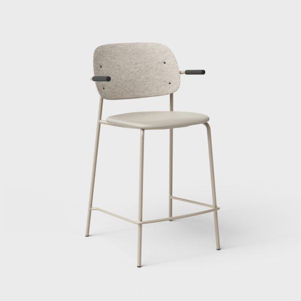 De Vorm Hale PET Felt Counter Stool Armrests istuinverhoiltu matala baarituoli - Image 2