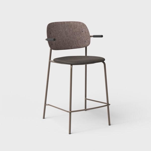 De Vorm Hale PET Felt Counter Stool Armrests istuinverhoiltu matala baarituoli - Image 3