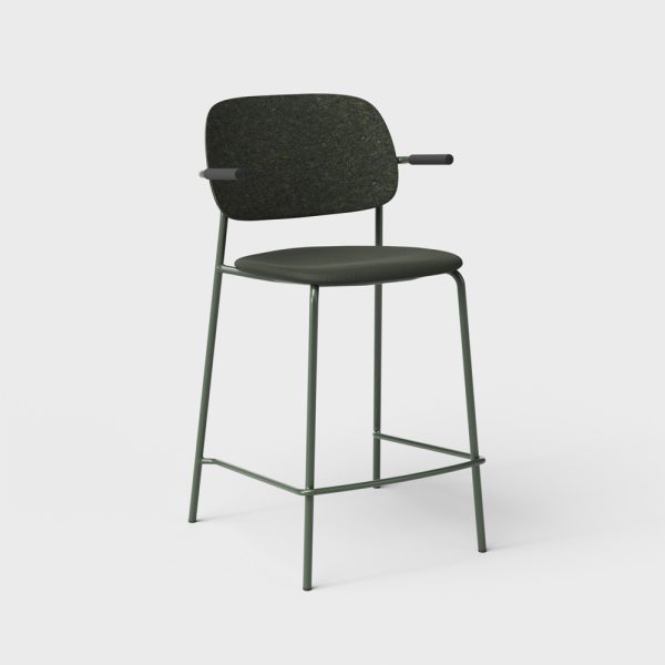 De Vorm Hale PET Felt Counter Stool Armrests istuinverhoiltu matala baarituoli - Image 4