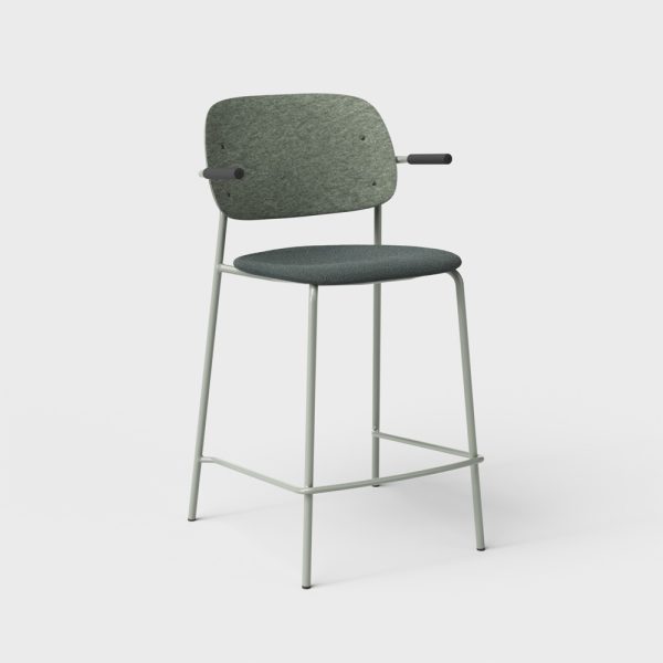 De Vorm Hale PET Felt Counter Stool Armrests istuinverhoiltu matala baarituoli - Image 9