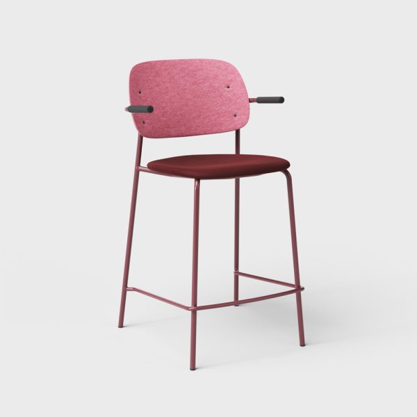 De Vorm Hale PET Felt Counter Stool Armrests istuinverhoiltu matala baarituoli - Image 10