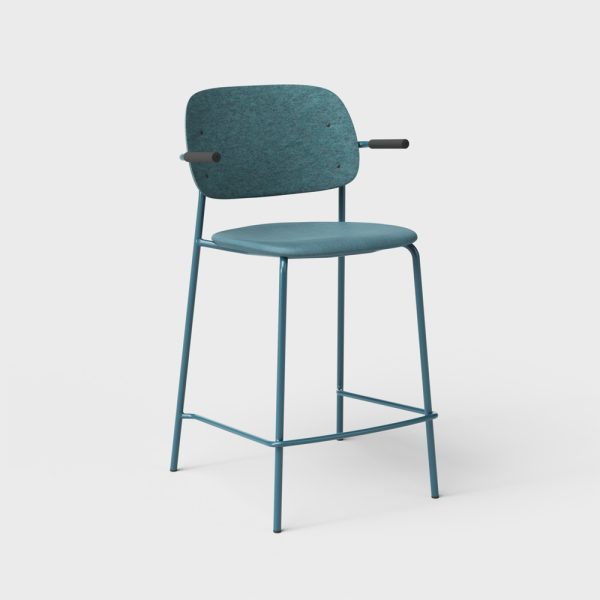 De Vorm Hale PET Felt Counter Stool Armrests istuinverhoiltu matala baarituoli - Image 11
