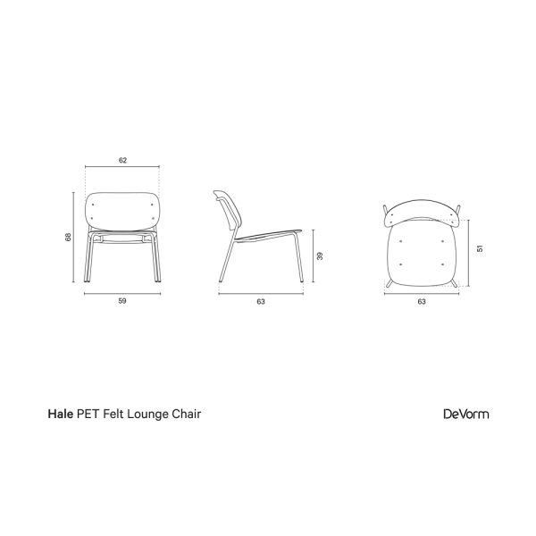 De Vorm Hale PET Felt Lounge Chair istuinverhoiltu nojatuoli - Image 15