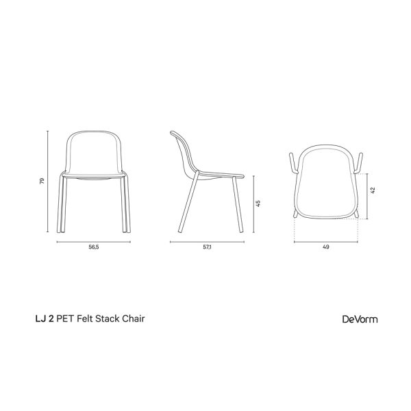 De Vorm LJ 2 PET Felt Stack Chair tuoli - Image 14