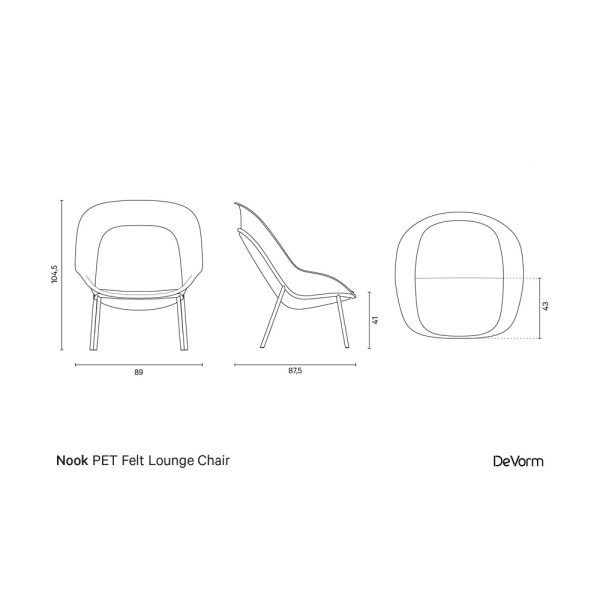 De Vorm Nook PET Felt Lounge Chair nojatuoli - Image 21