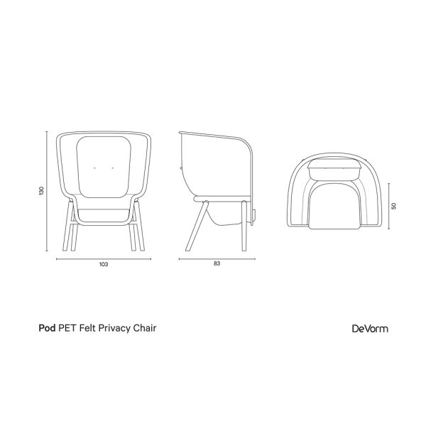 De Vorm Pod PET Felt Privacy Chair nojatuoli - Image 14