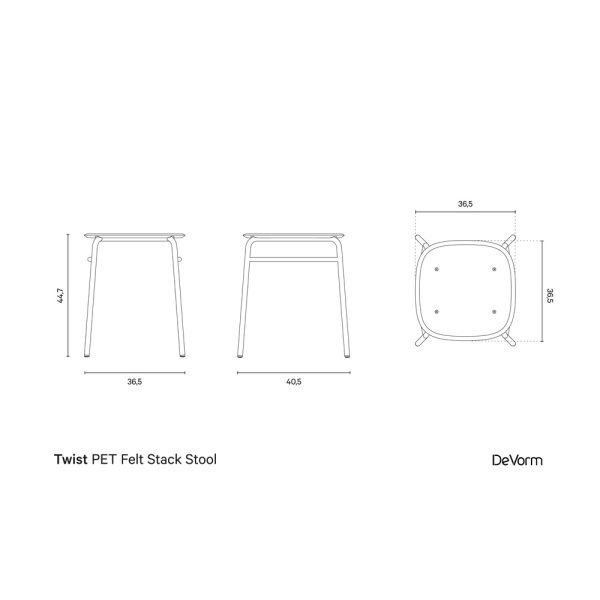 De Vorm Twist PET Felt Stack Stool jakkara - Image 14