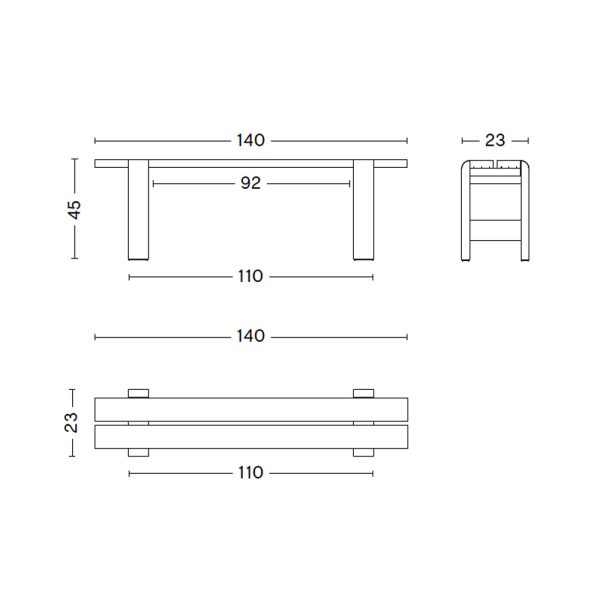 Hay Weekday Bench 140