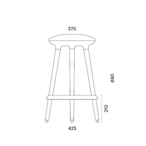 Narbutas Cannie Medium High Stool matala baarijakkara - Image 4