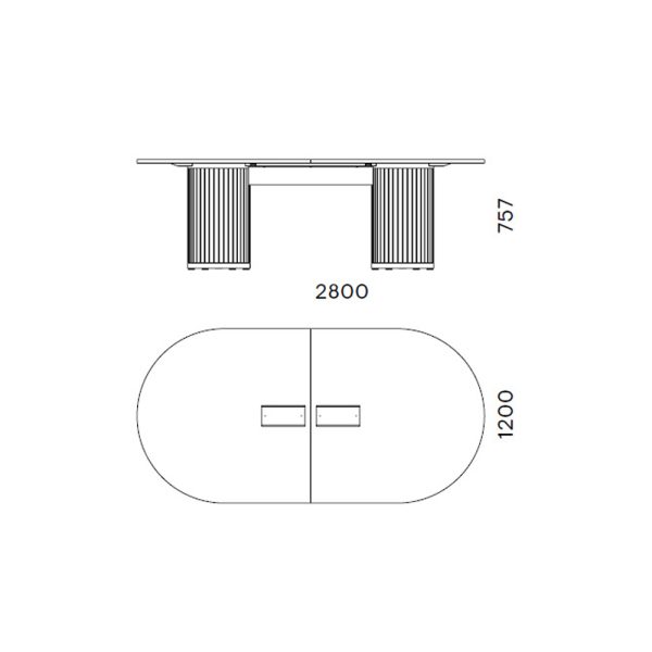 Narbutas Parthos Meeting Table 280 neuvottelupöytä (8 hlö) läpivientiluukuilla - Image 3