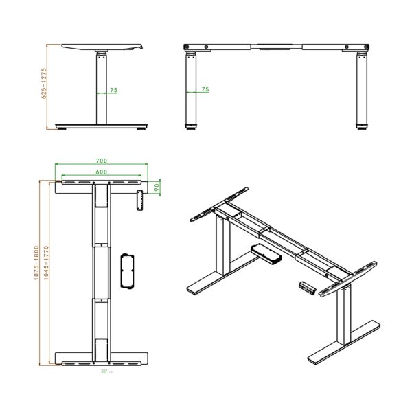 SELECTed Scopic 2SQ-U sähköpöydän runko - Image 5