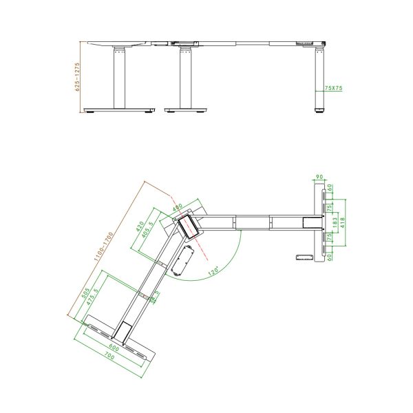 SELECTed Scopic 3SQ-U-120 sähköpöydän runko - Image 5
