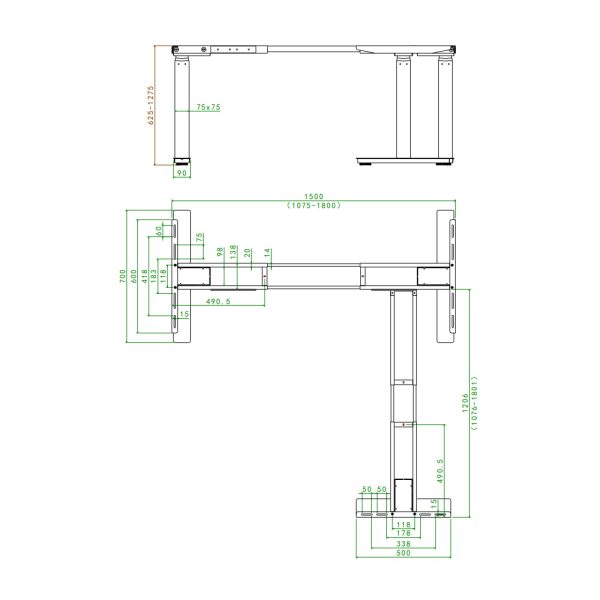 SELECTed Scopic 3SQ-U-90 kulmasähköpöydän runko - Image 5