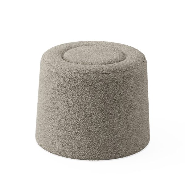 Woud Praline Pouf Ø52 pyöreä istuinrahi Natural Bouclé