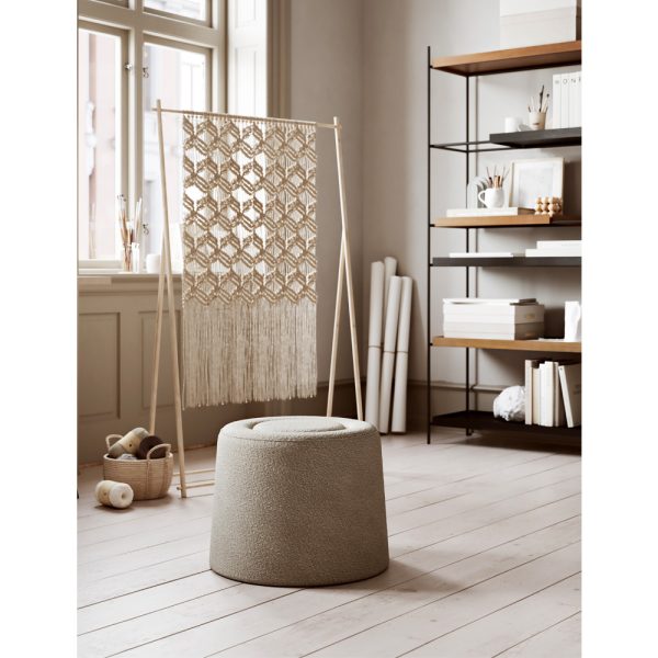 Woud Praline Pouf Ø52 pyöreä istuinrahi Natural Bouclé - Image 3
