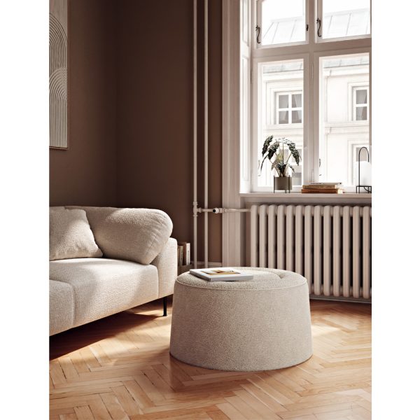 Woud Praline Pouf Ø78 pyöreä istuinrahi Natural Bouclé - Image 4