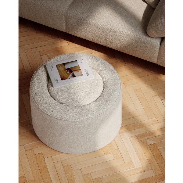 Woud Praline Pouf Ø78 pyöreä istuinrahi Natural Bouclé - Image 3