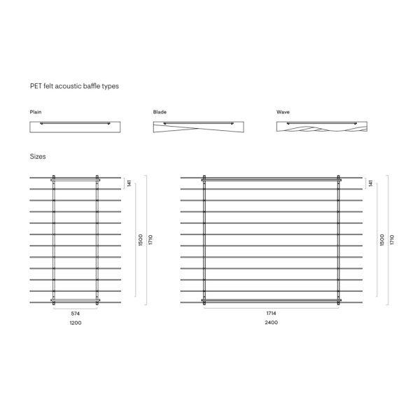 Narbutas Acoustic Artwork Baffle Plain akustinen kattoelementti - Image 3