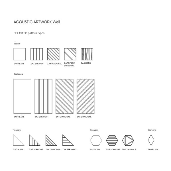 Narbutas Acoustic Artwork Tiles Rectangular akustoiva seinäpaneeli 600 x 1200 mm (10 kpl) - Image 3