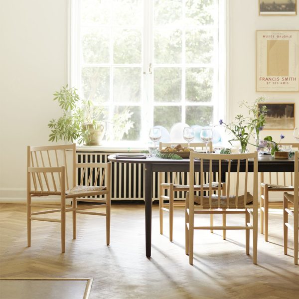 FDB Møbler C63E Bjørk jatkettava ruokapöytä 180-280x100 maalattu tammi - Image 8