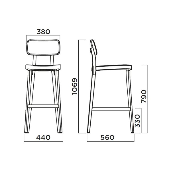 Infiniti Porta Venezia Bar Stool korkea baarituoli - Image 2
