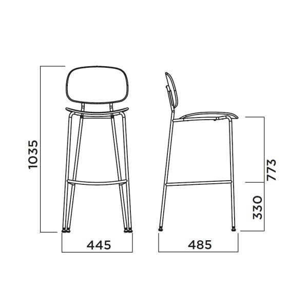 Infiniti Tondina Bar Stool korkea baarituoli - Image 5