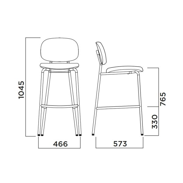 Infiniti Tondina Fat Bar Stool korkea baarituoli - Image 5