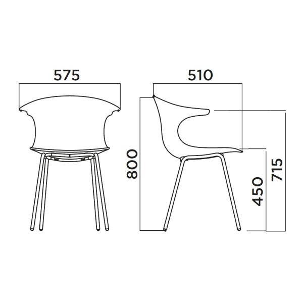 Infiniti Loop Mono 4 Legs Non Stackable tuoli - Image 9