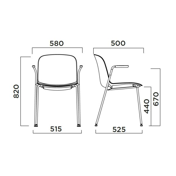 Infiniti Relief 4 Legs Open Arms tuoli - Image 4