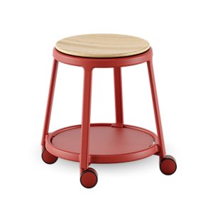 Infiniti Round&Roll Stool Wooden Seat Fixed jakkara