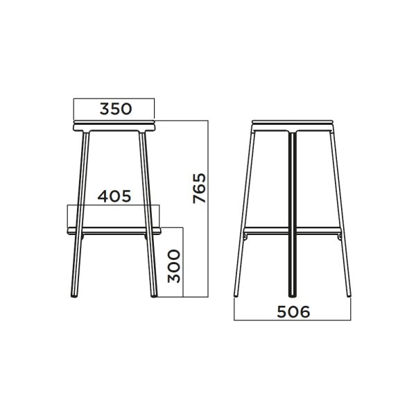 Infiniti Round&Round Bar Stool Upholstered Seat Fixed korkea baarijakkara - Image 4