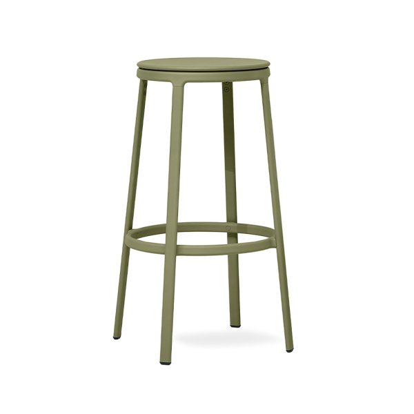 Infiniti Round&Round Bar Stool Plastic Seat Fixed korkea baarijakkara