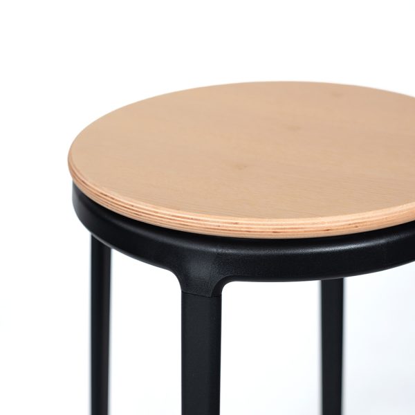 Infiniti Round&Round Bar Stool Wooden Seat Fixed korkea baarijakkara - Image 5