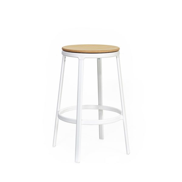 Infiniti Round&Round Kitchen Stool Wooden Seat Fixed matala baarijakkara - Image 2
