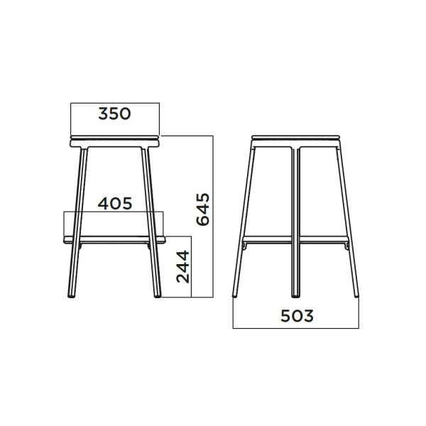 Infiniti Round&Round Kitchen Stool Upholstered Seat Fixed matala baarijakkara - Image 3
