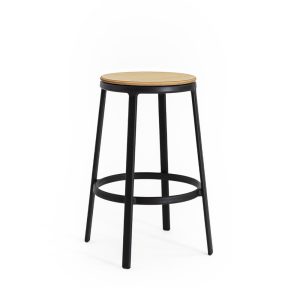 Infiniti Round&Round Kitchen Stool Wooden Seat Fixed matala baarijakkara