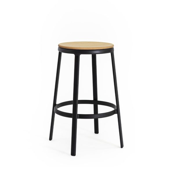 Infiniti Round&Round Kitchen Stool Wooden Seat Fixed matala baarijakkara