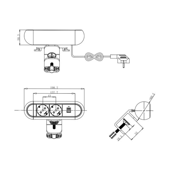 SELECTed Clamp Power Socket pöytäpistorasia - Image 3