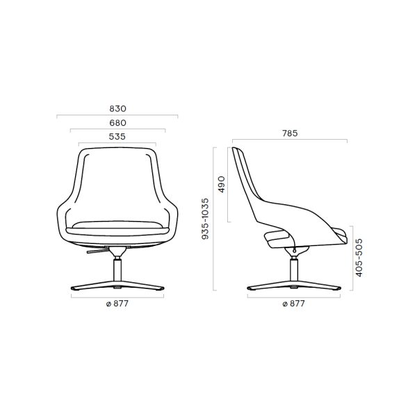 Narbutas Sandie Low-Back Lounge Swivel nojatuoli - Image 3