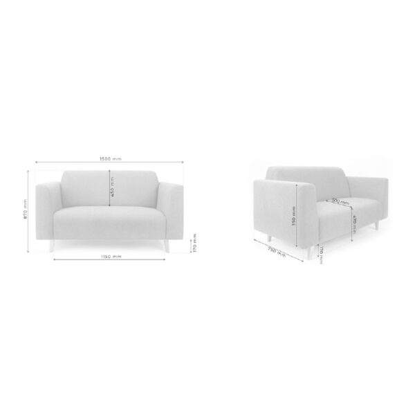 MJ Design Stille 2S 2-istuttava sohva - Image 3