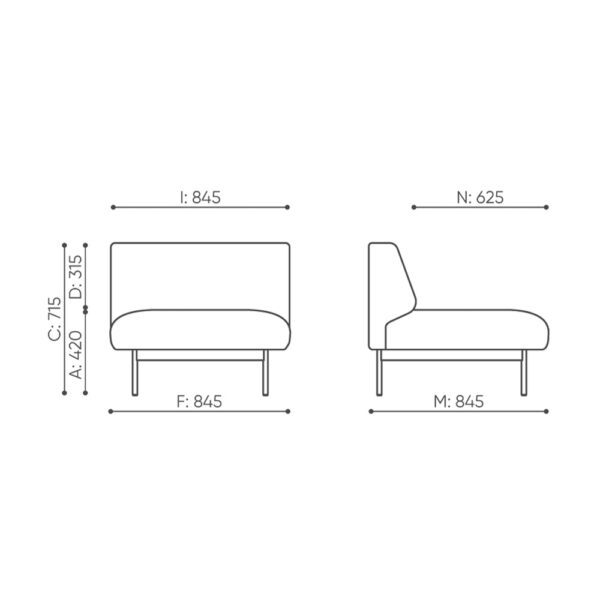 Bejot Fora FR401 1-hengen sohvamoduuli - Image 2