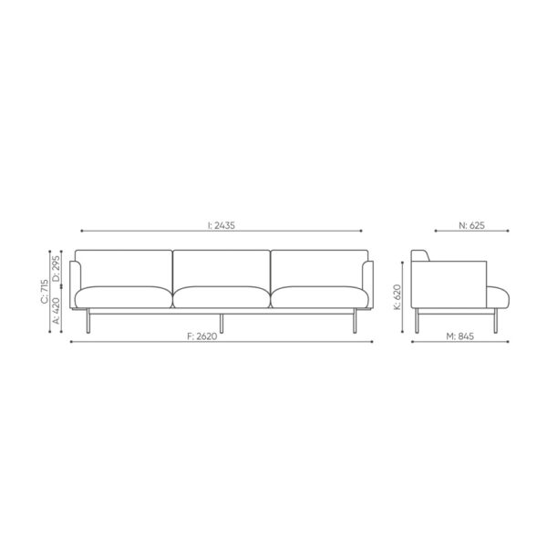 Bejot Fora FR423 3-hengen sohva - Image 3
